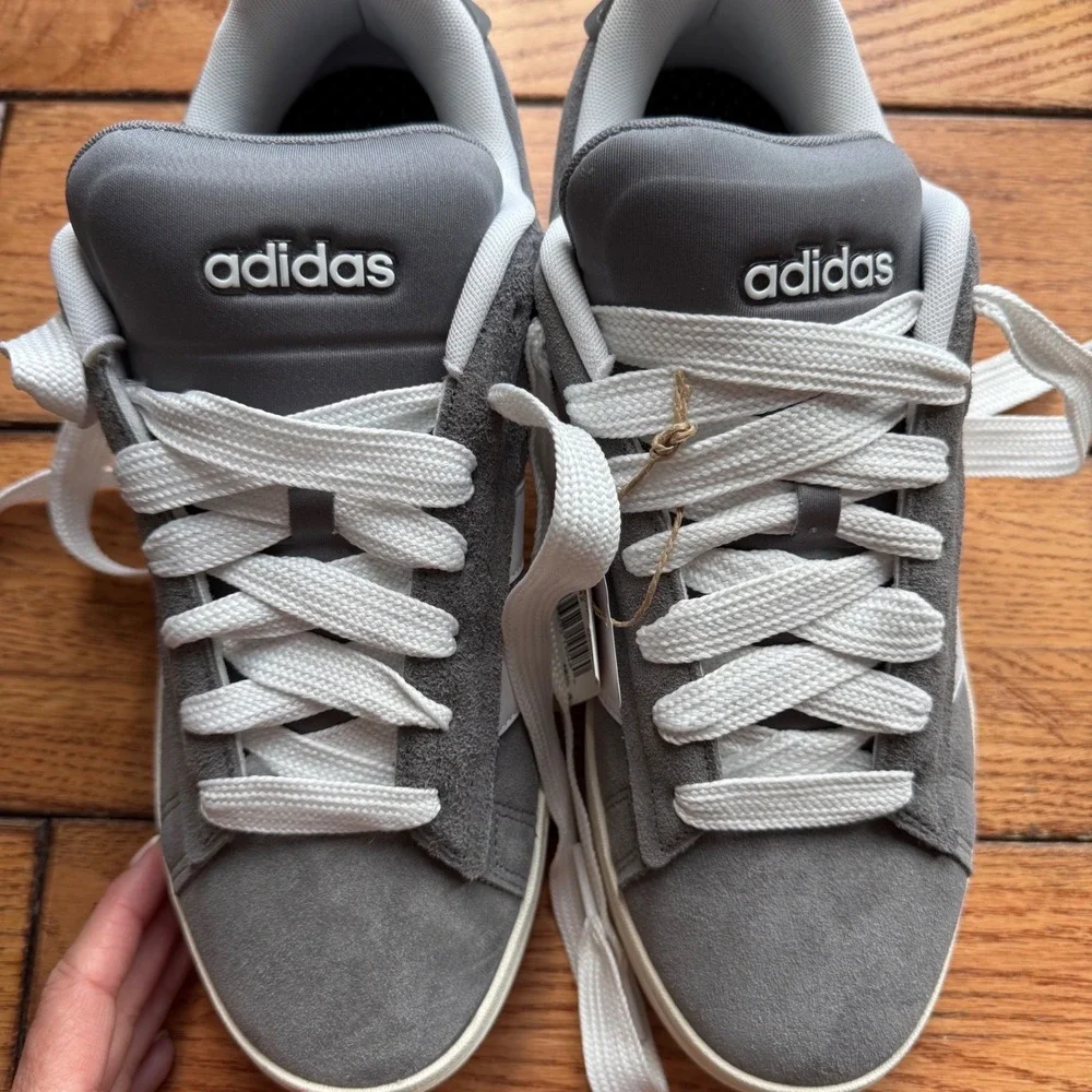 Adidas Grand Court Alpha 00s Men Size 12 Grey Suede Sneakers Retro Skate NEW